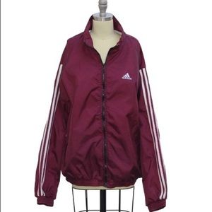 Vintage Adidas Burgundy Windbreaker
